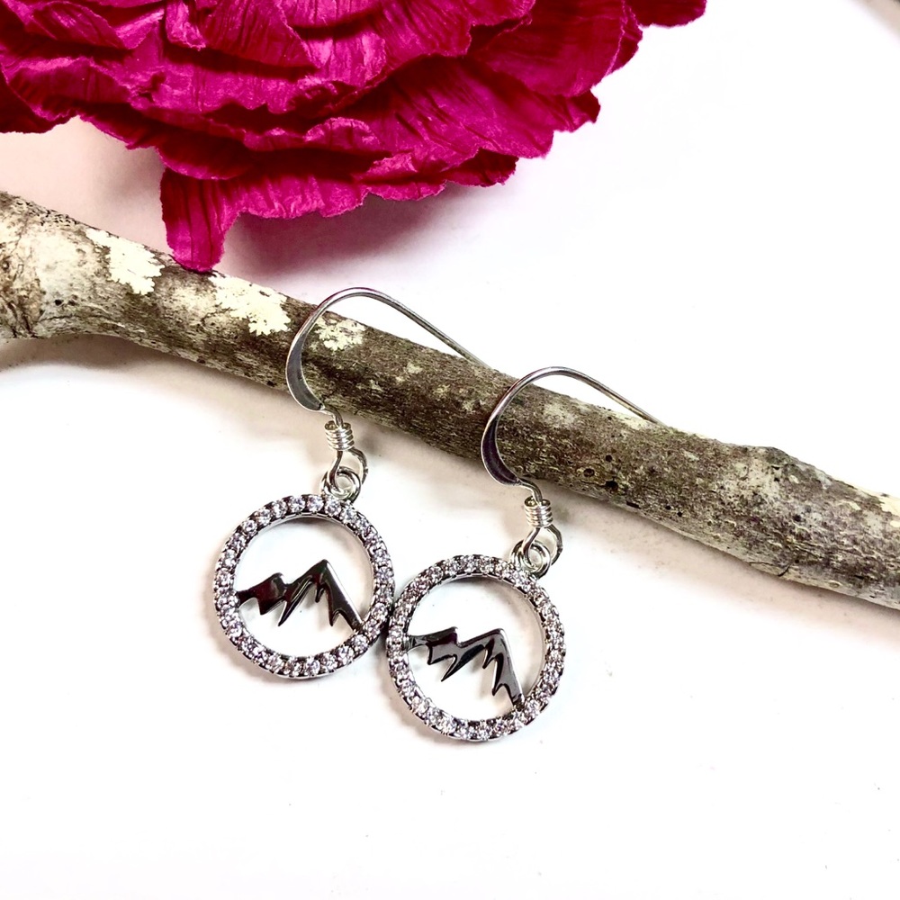 Mountain Earrings, Wanderlust, Nature, Minimalist - Picture 2 of 8